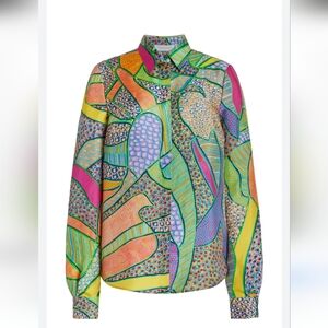 Gabriella Hearst Printes Silk Twill Top